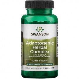 Swanson Adaptogenic Herbal Complex, Ashwagandha , Ginseng, Rhodiola - 60 Caps