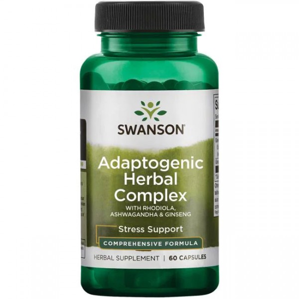 Swanson Adaptogenic Herbal Complex, Ashwagandha , Ginseng, Rhodiola - 60 Caps
