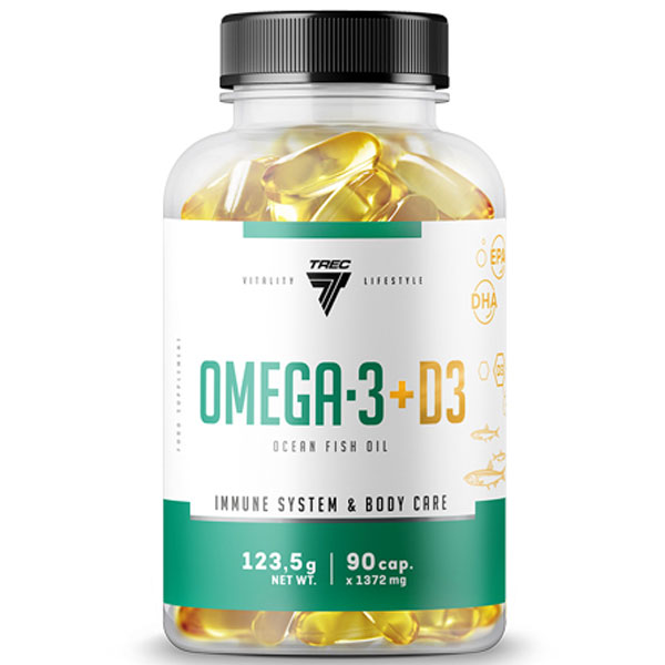 Trec Omega 3 + Vitamin D3 -90 Caps