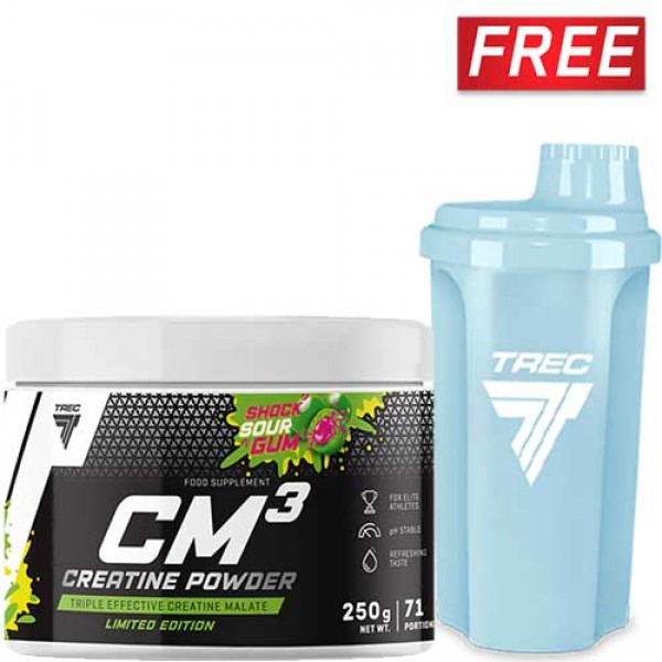 Trec CM3 Creatine 250g + Free Shaker
