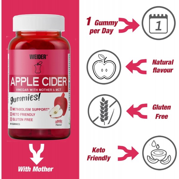 Weider Apple Cider Vinegar Gummies - 50 Gummies