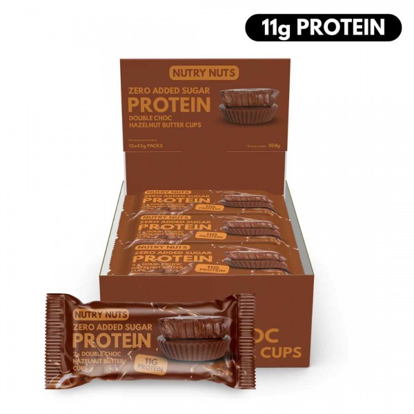 Nutry Nuts Double Choc Hazelnut Protein Peanut Butter Cups - Pack of 12