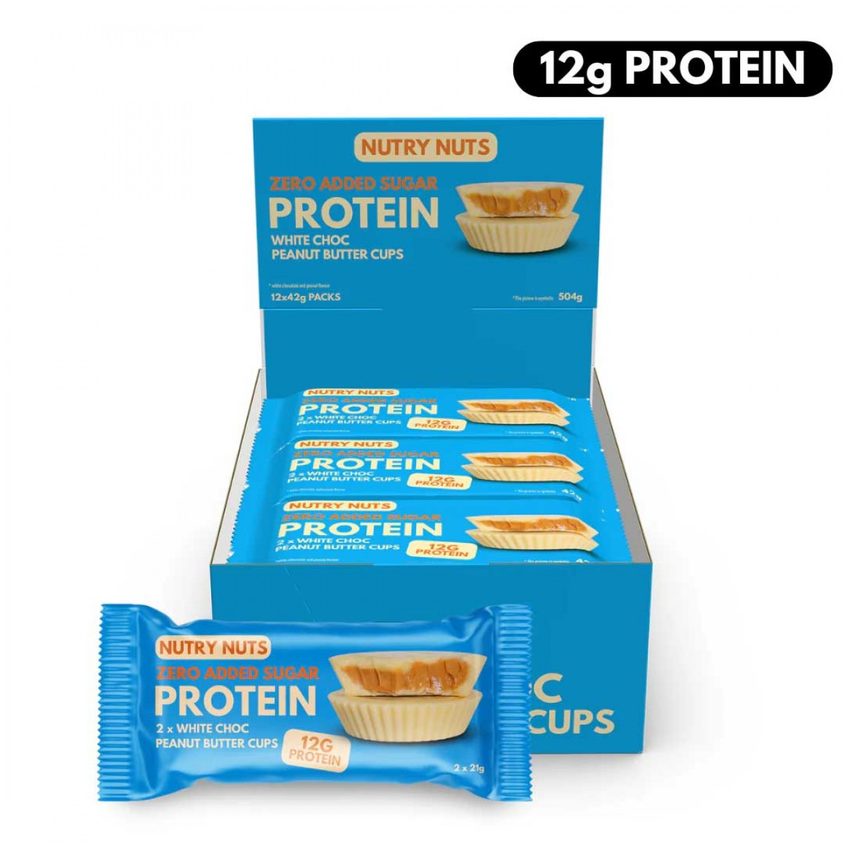 Nutry Nuts Protein Wht Choc Pbcups 42G